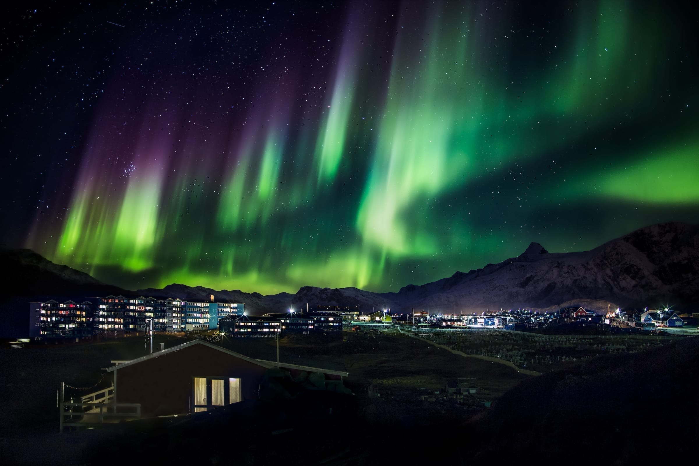 Nordlys over Grønland