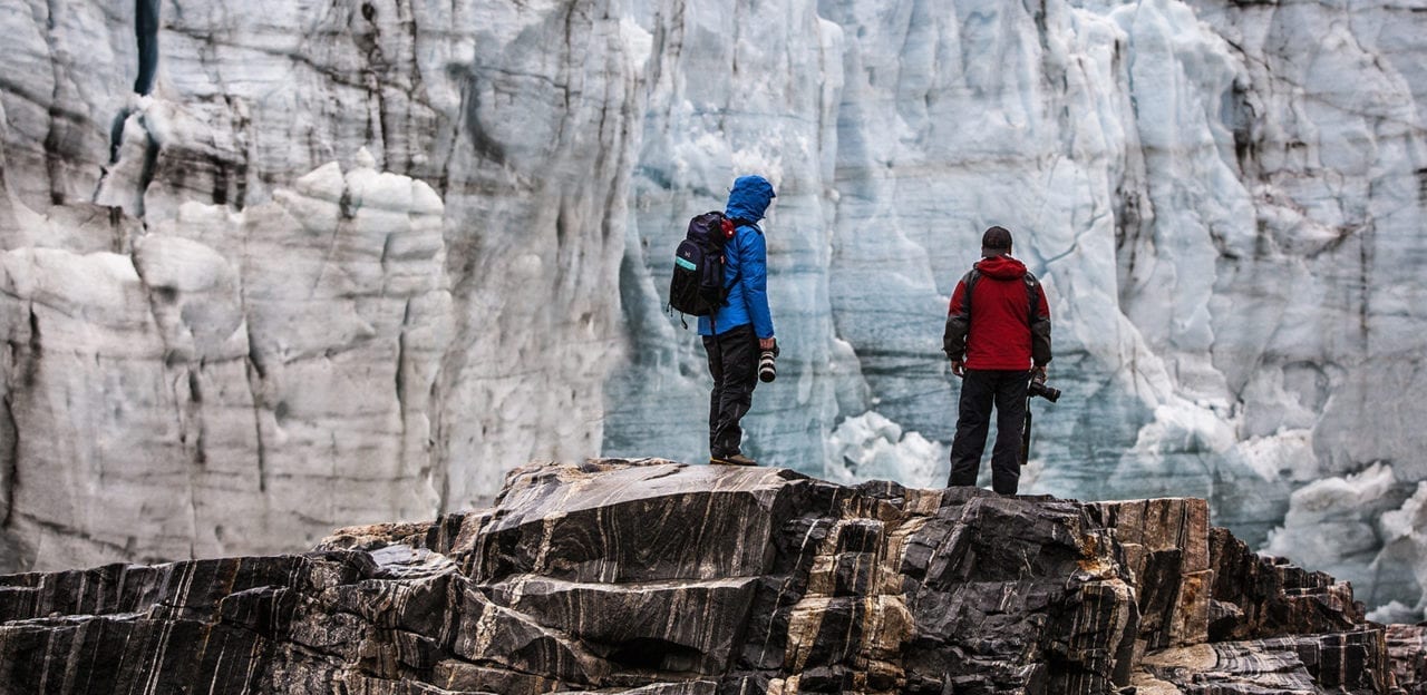 Hikers at Russell glacier near Kangerlussuaq