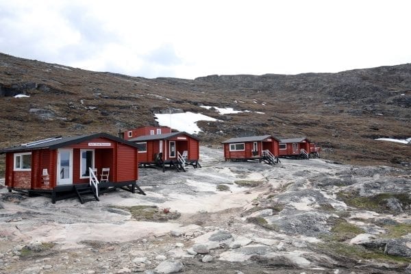 Standardhytterne ved Eqi i Grønland - Fotograf: Grønlands Rejsebureau